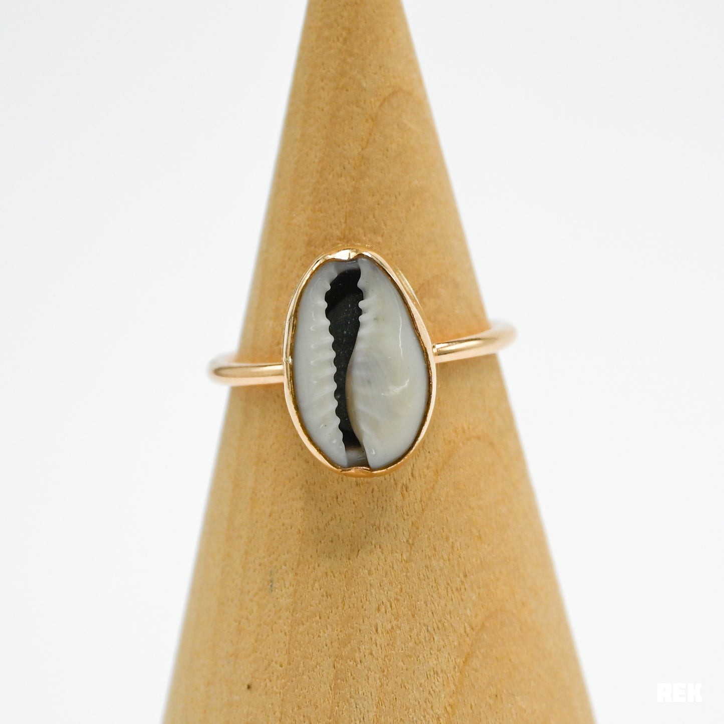 Gold fill cowrie shell size 8.5