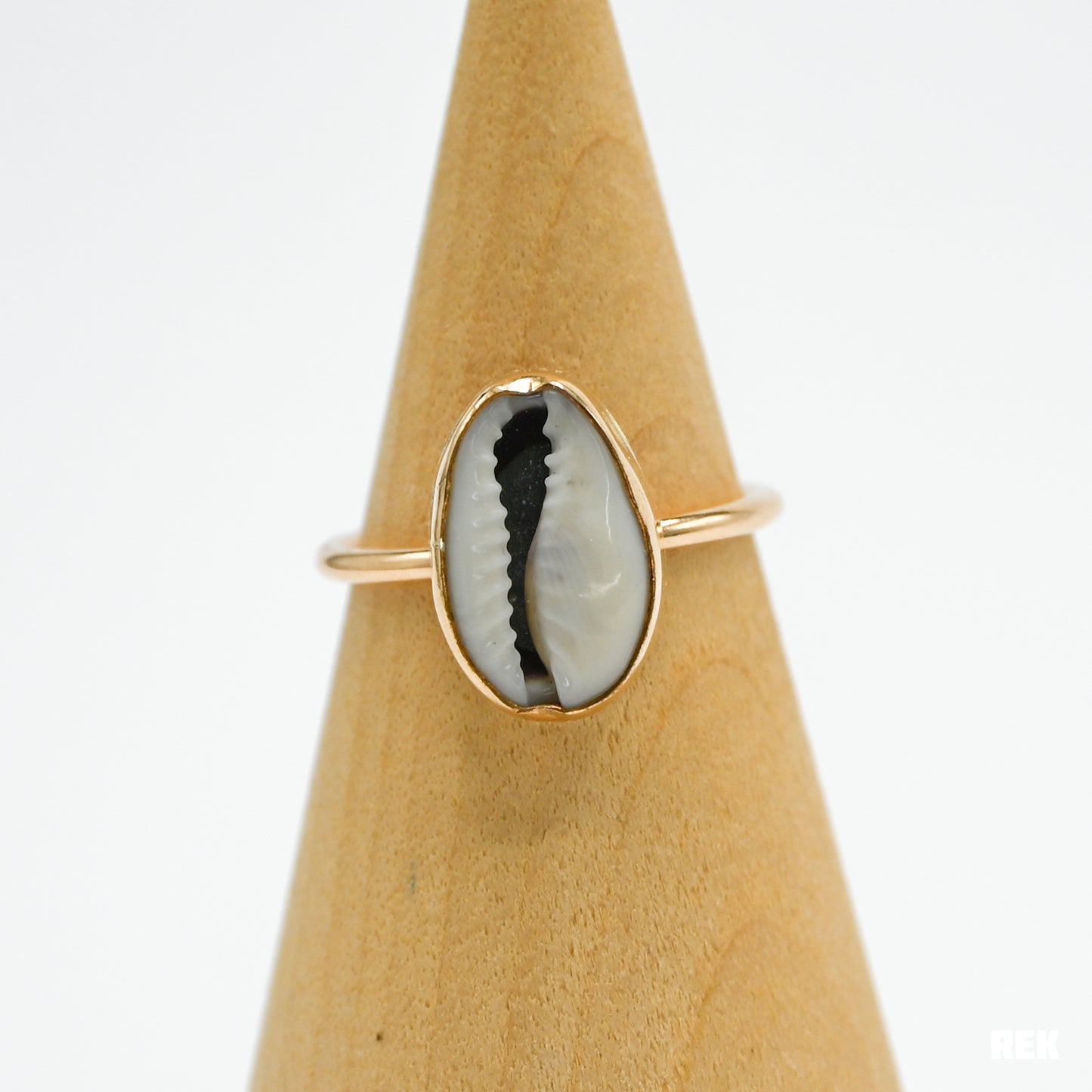 Gold fill cowrie shell size 8.5