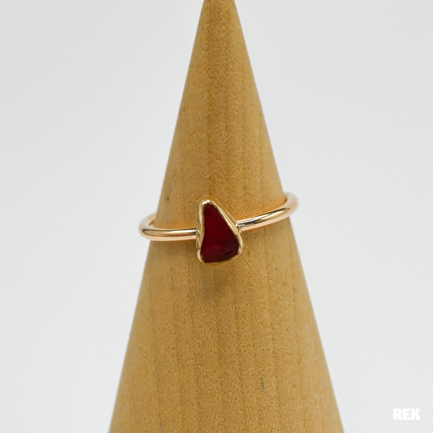 Gold fill red sea glass size 6