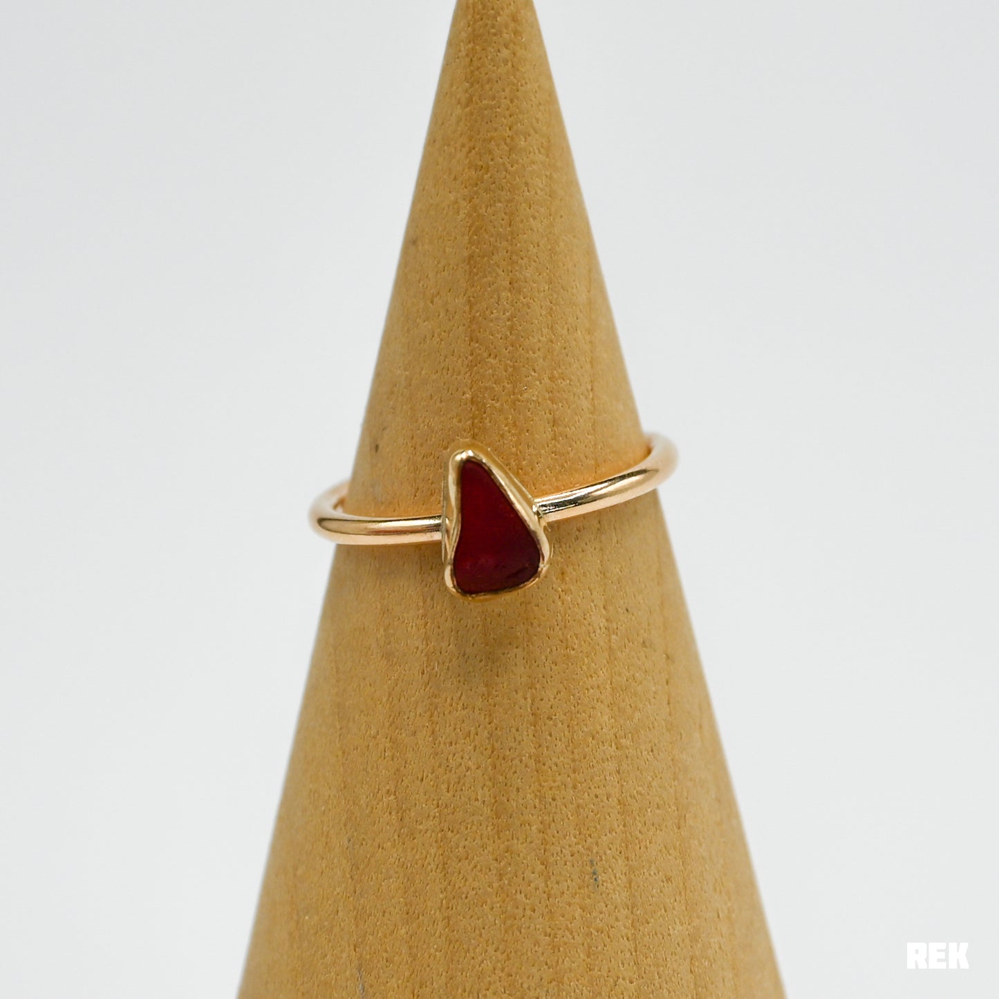Gold fill red sea glass size 6