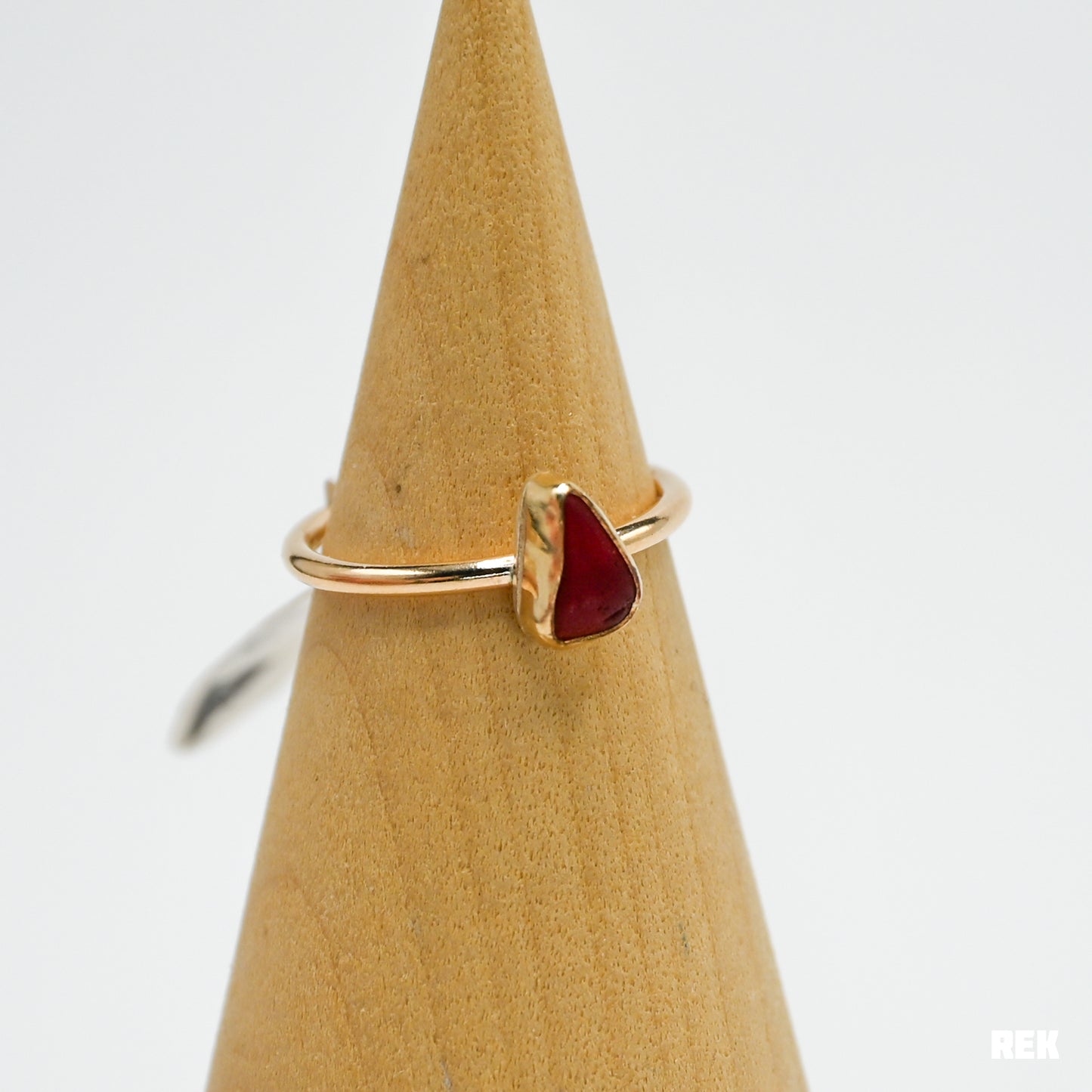 Gold fill red sea glass size 6