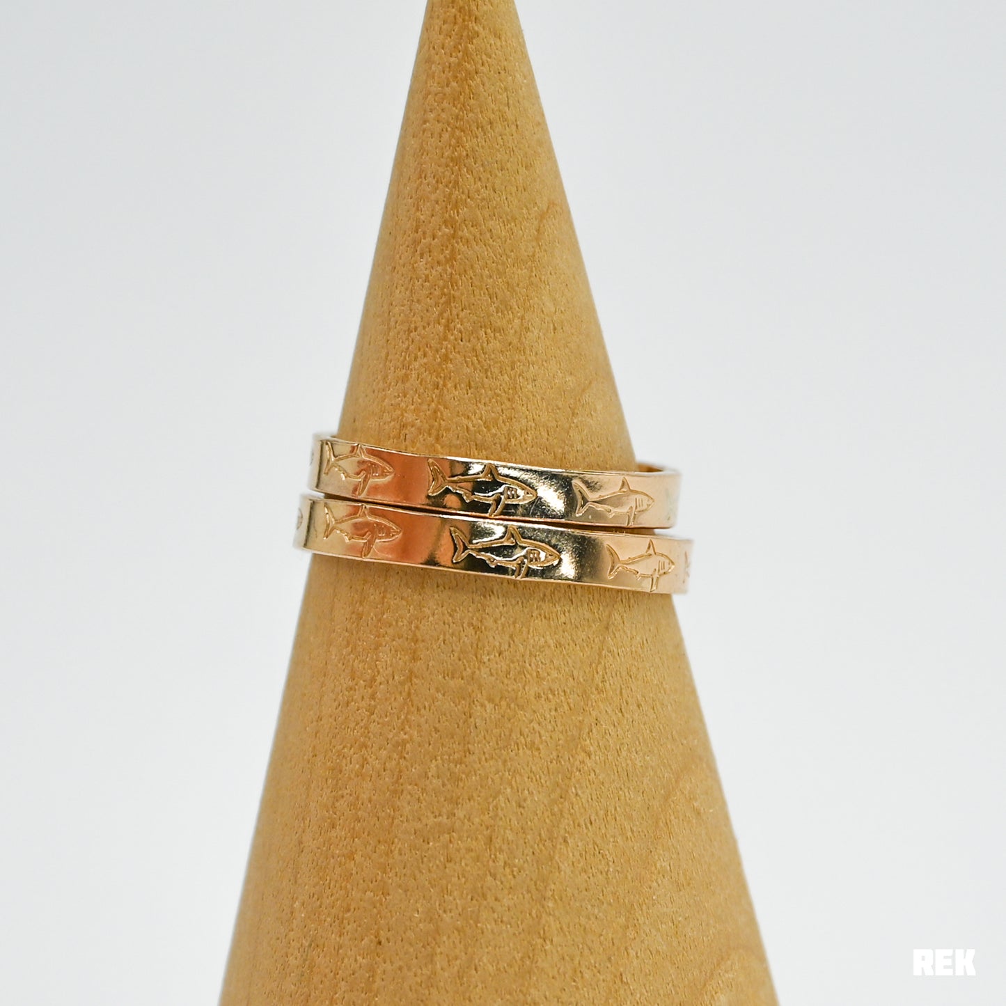 Gold fill shark stamped band