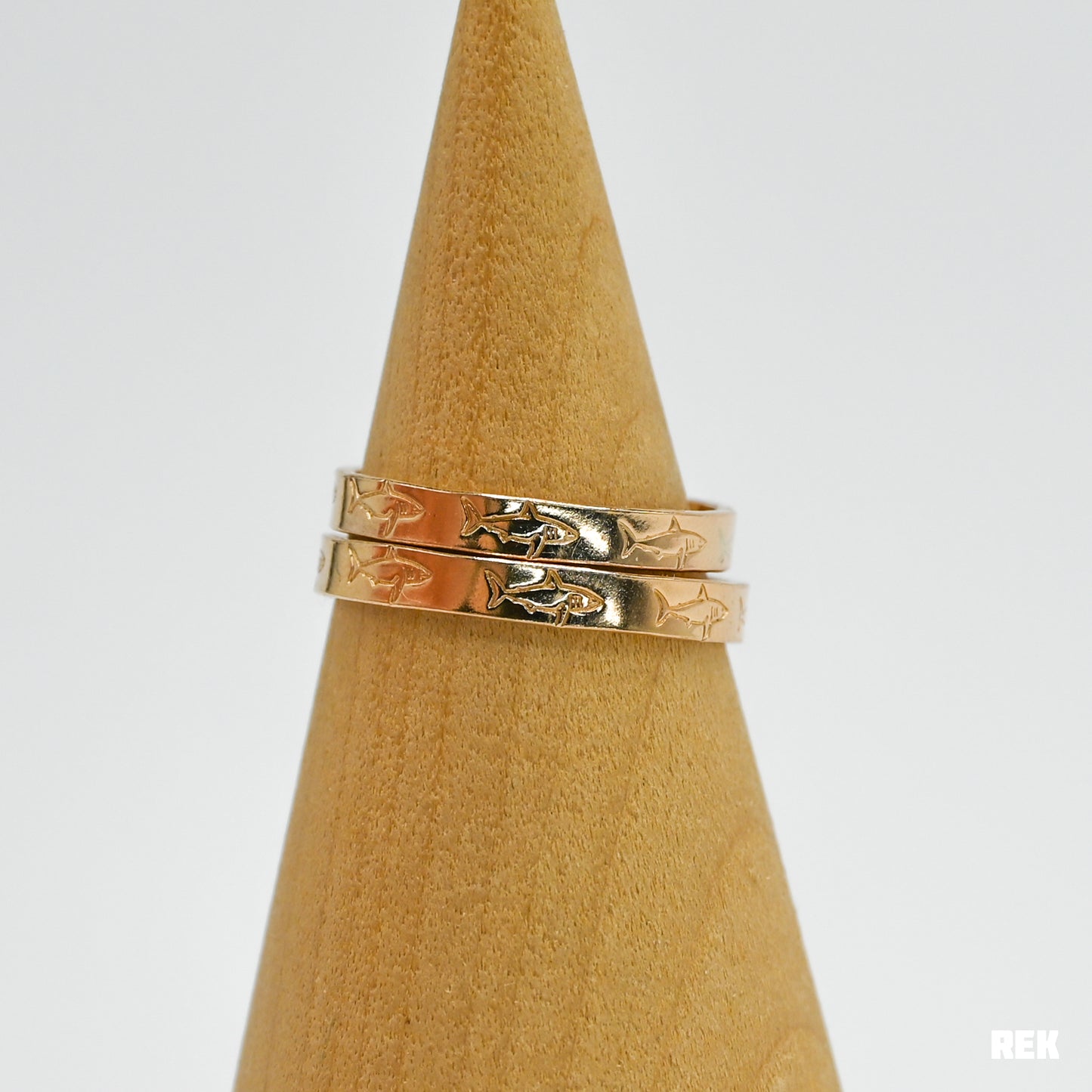 Gold fill shark stamped band