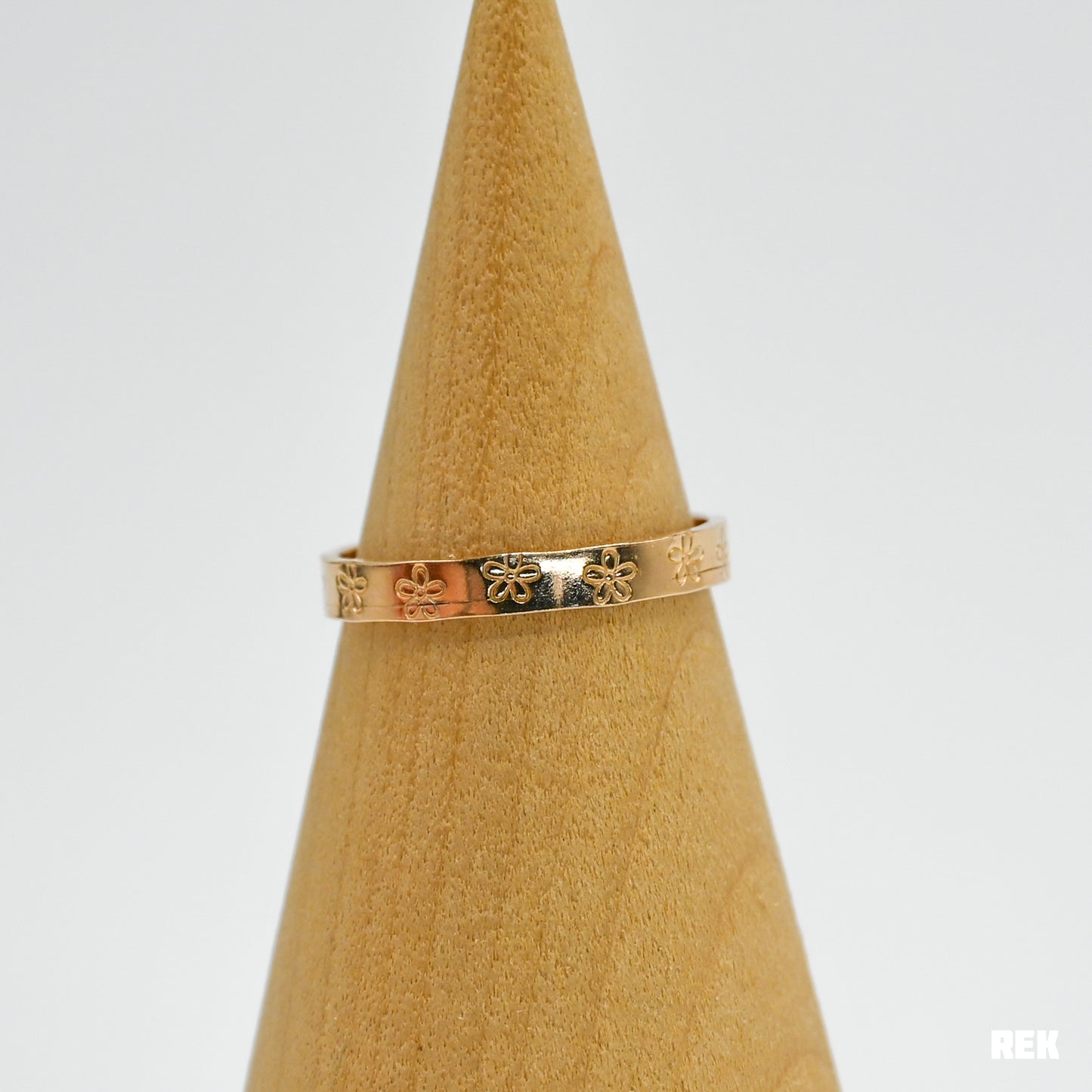 Gold fill hand stamped flower band