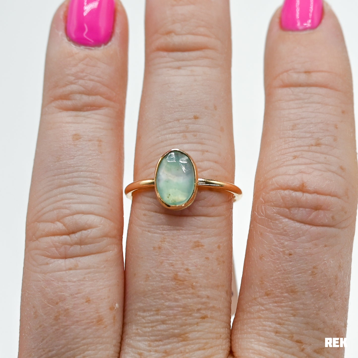 Gold fill rose cut aquaprase size 7.25