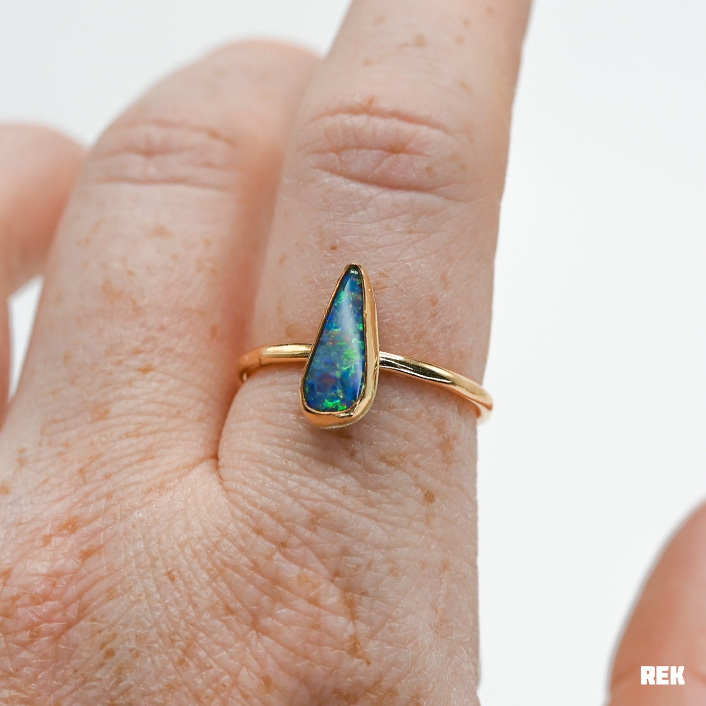 Gold fill Australian opal size 8.75