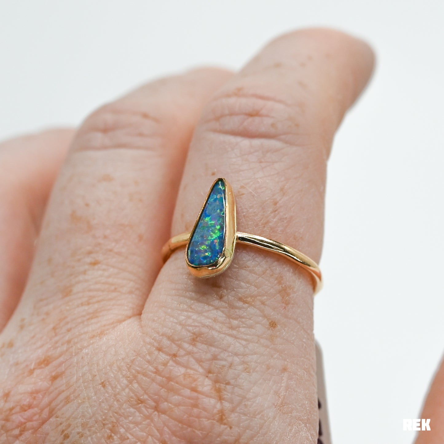 Gold fill Australian opal size 8.75