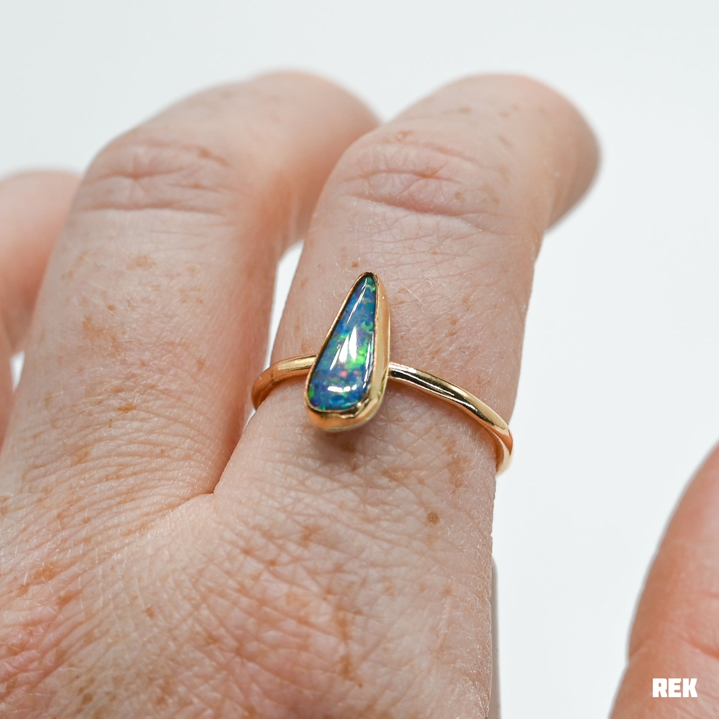 Gold fill Australian opal size 8.75