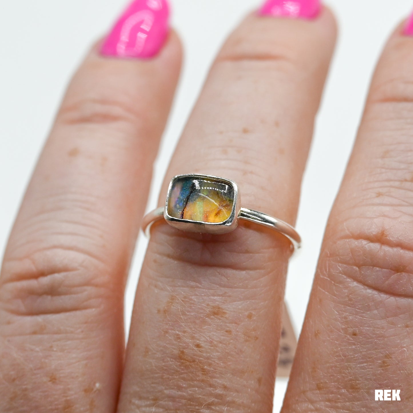 Oval rectangle lab monarch opal size 7.25