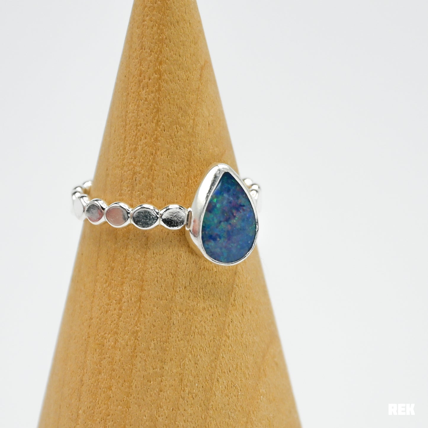 Australian opal dot band size 7.25