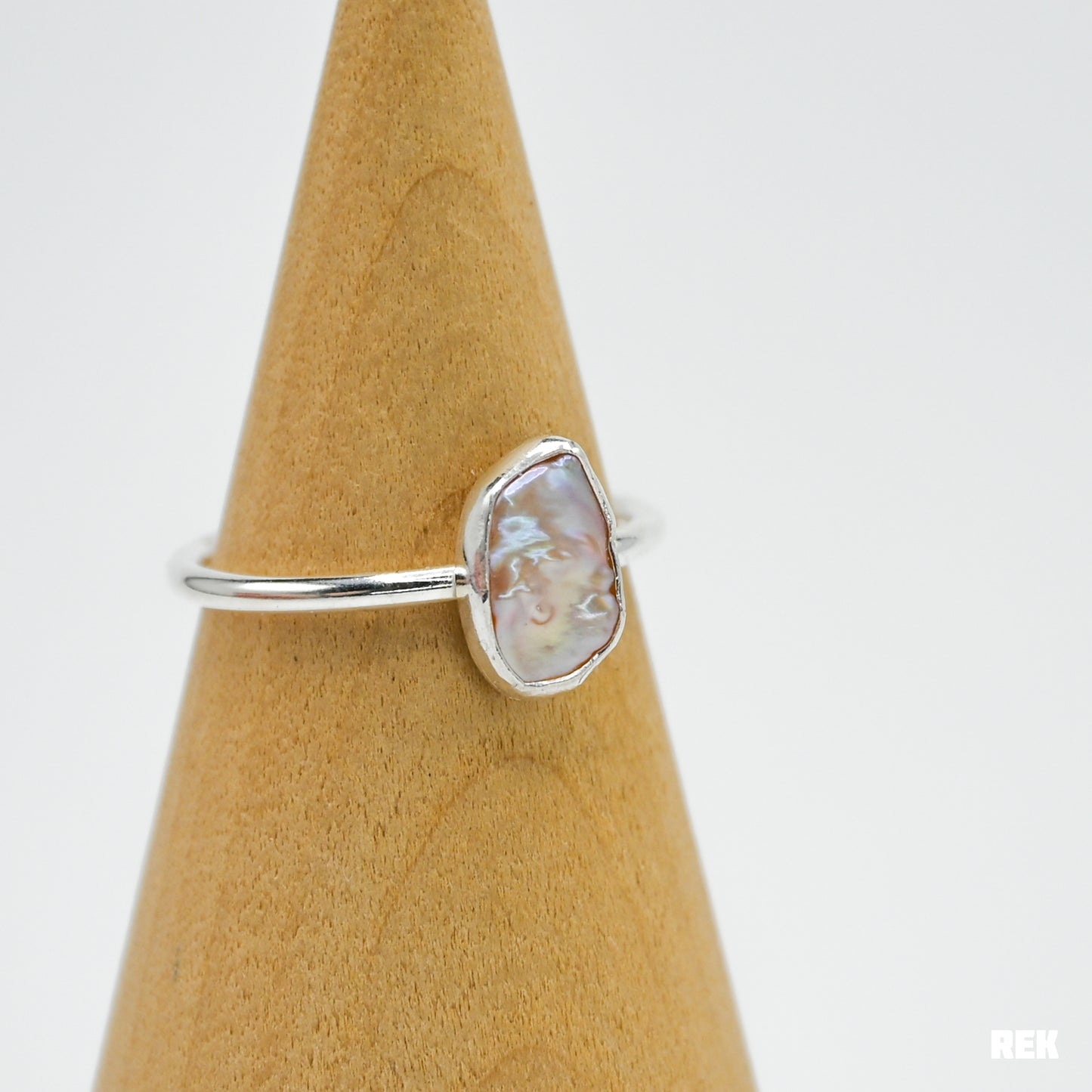 Light pink lustrous pearl keshi size 7.5