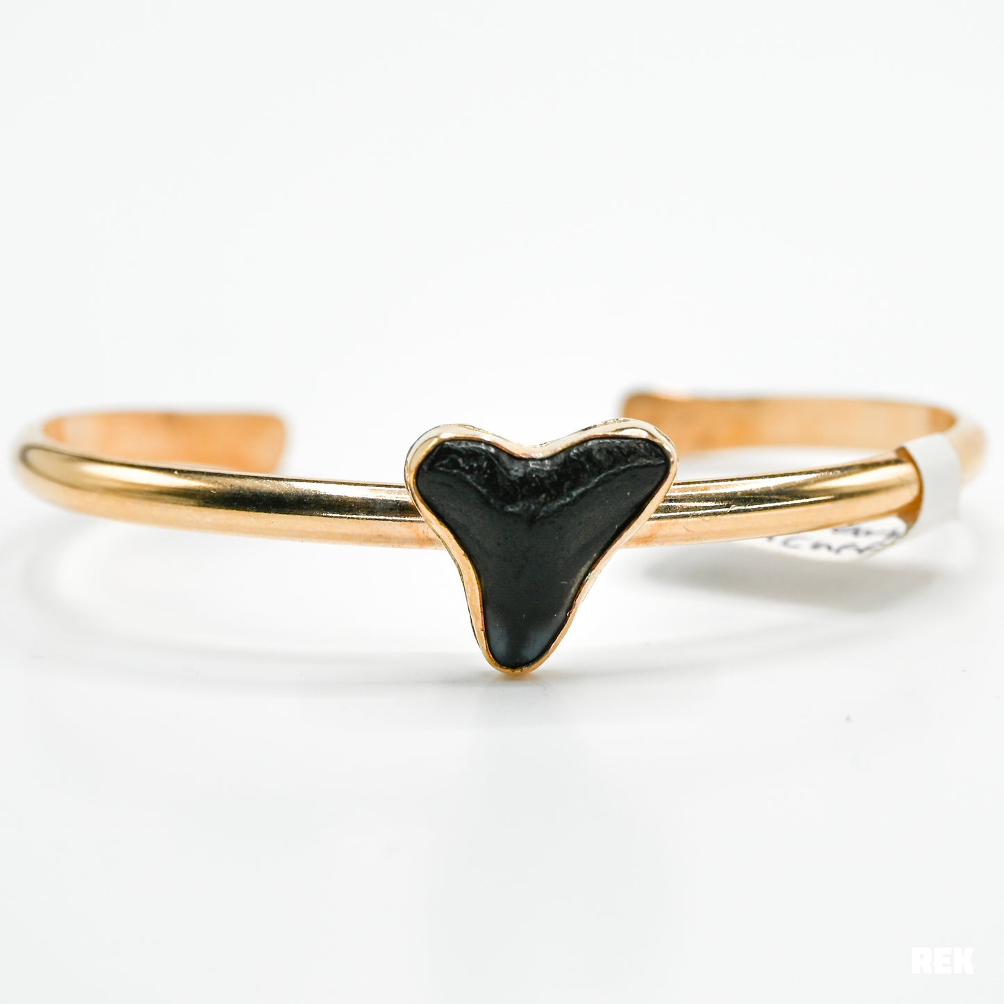 Gold fill fossilized shark tooth cuff