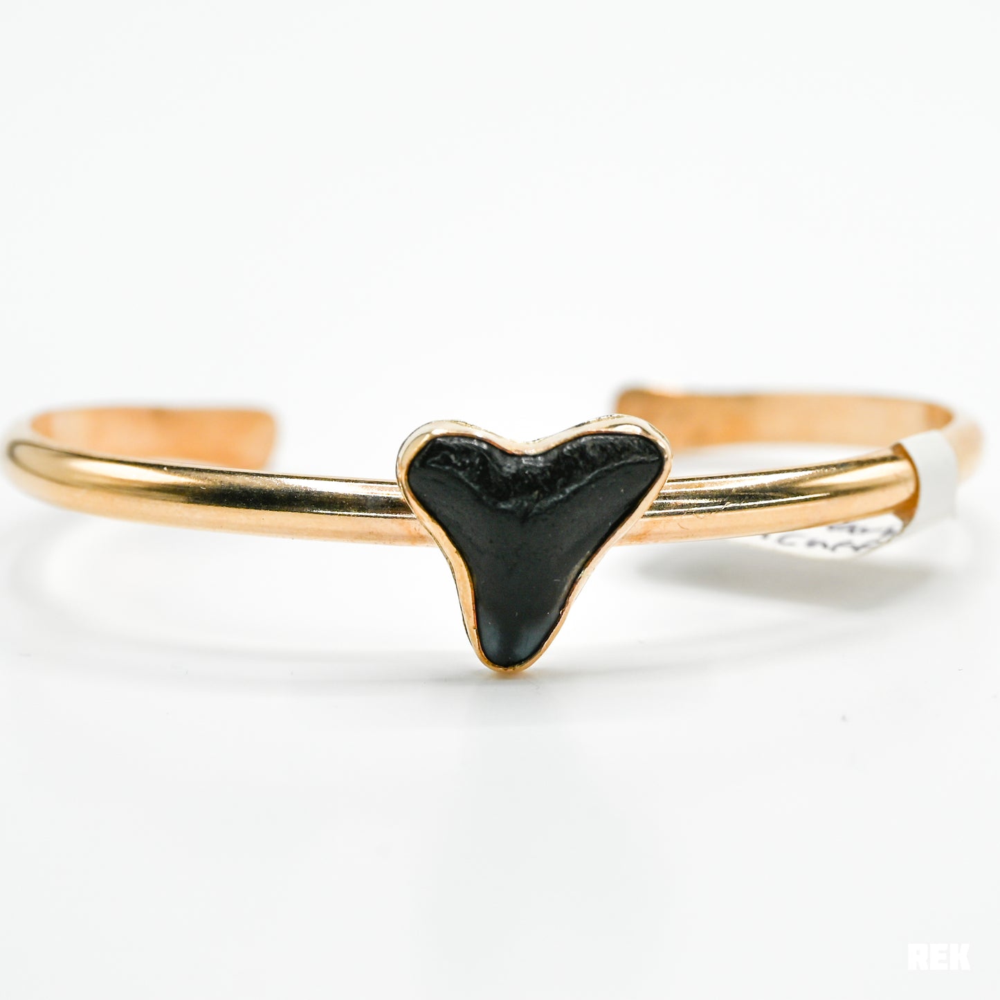 Gold fill fossilized shark tooth cuff