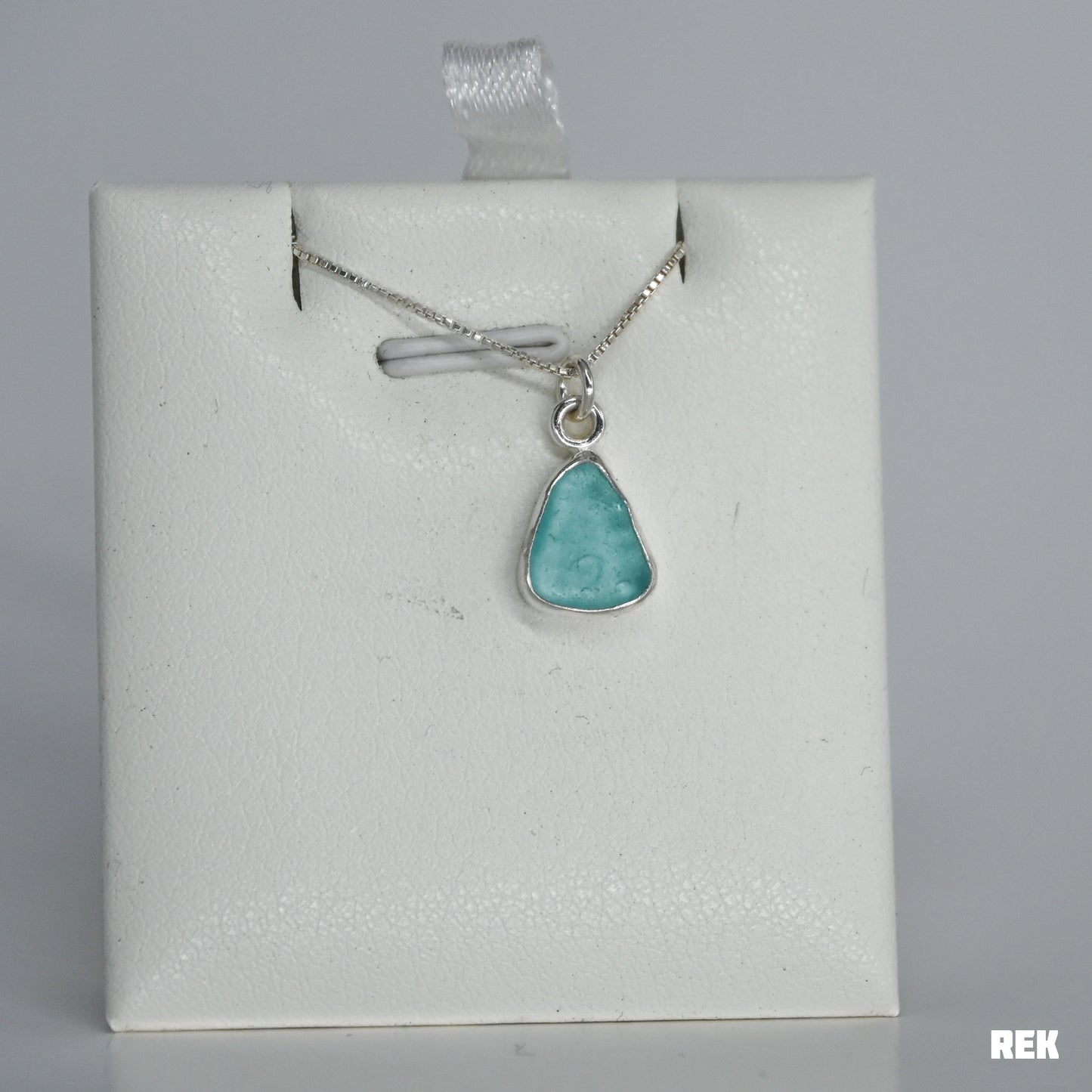 Aqua sea glass necklace