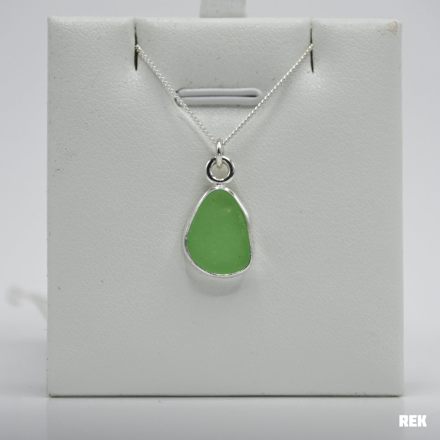 Wintergreen sea glass necklace