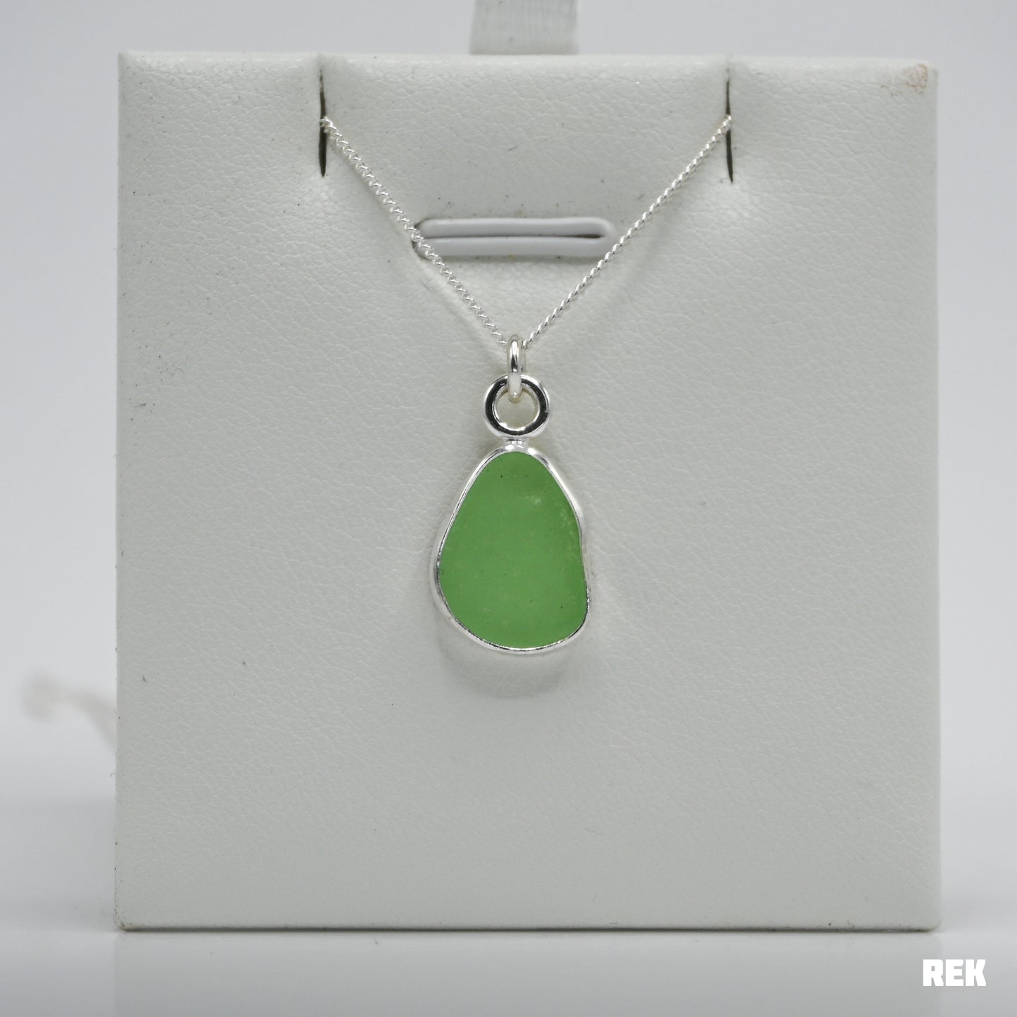 Wintergreen sea glass necklace