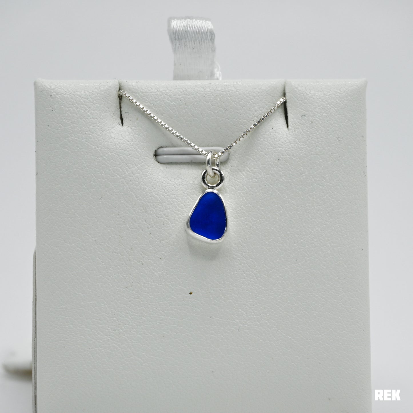 Cobalt sea glass necklace