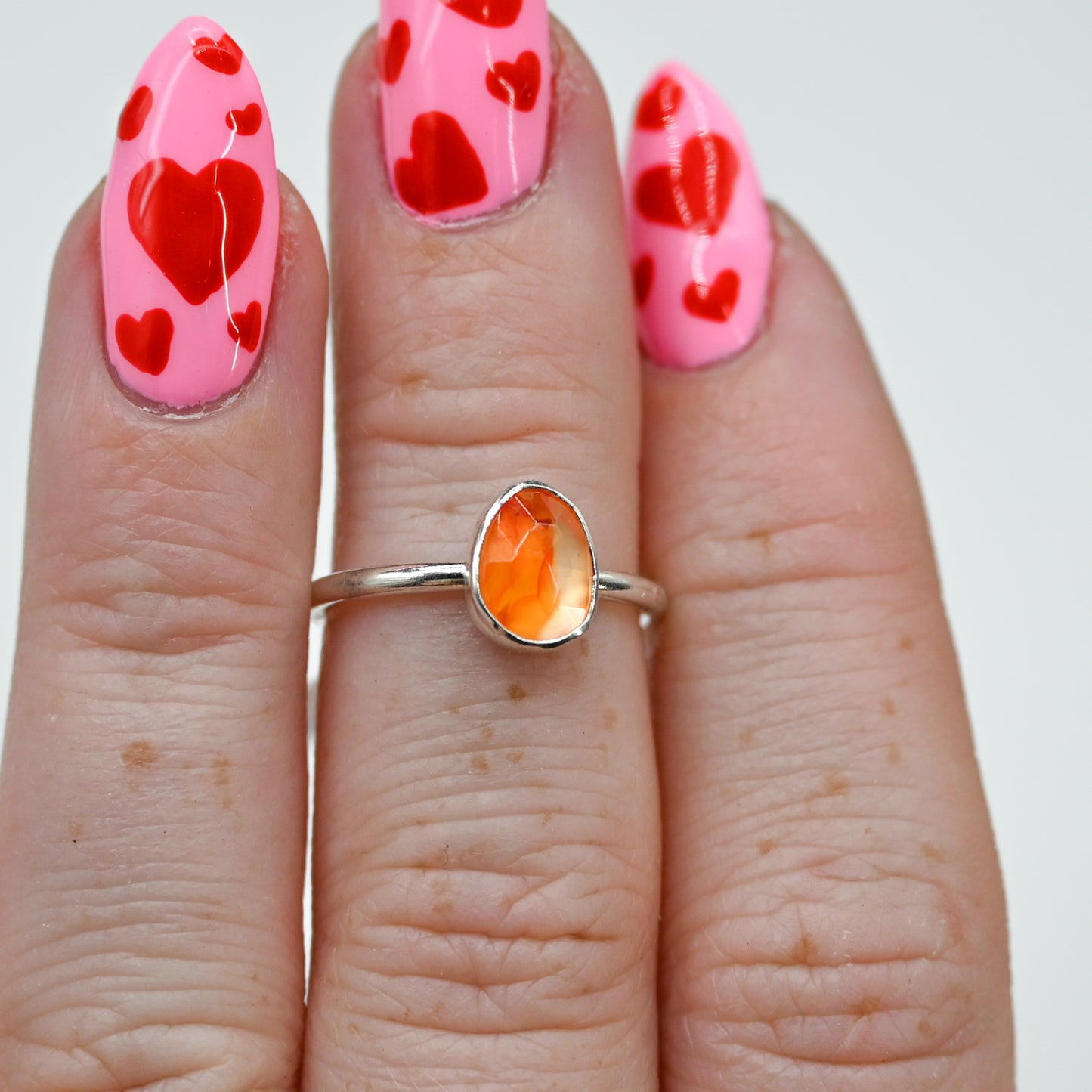 Rose cut carnelian size 5