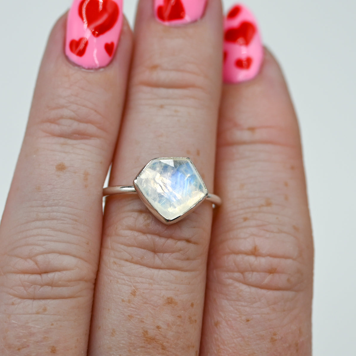 Rose cut gem shaped moonstone size 7