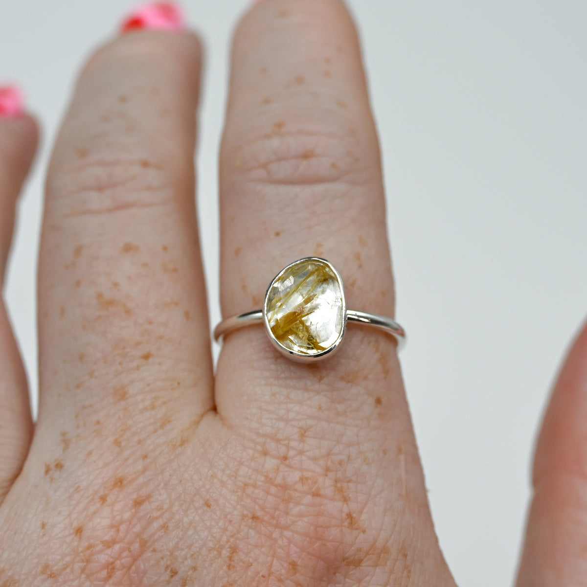 Rose cut rutile quartz size 8.5