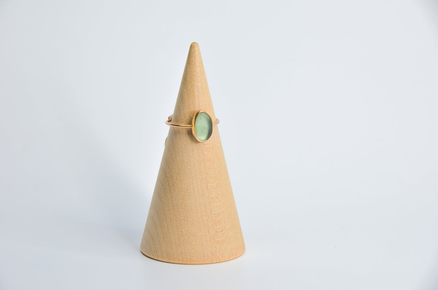 14k Rose Gold and Sage Green Sea Glass