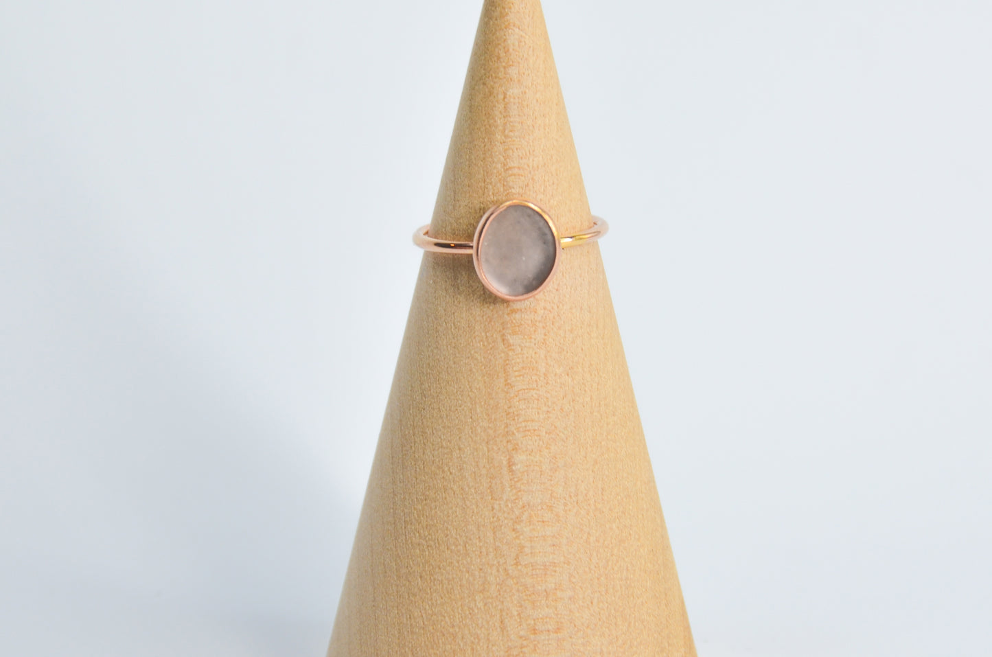 14K Rose Gold and Lavender sea glass