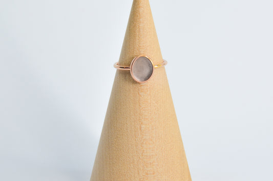 14K Rose Gold and Lavender sea glass