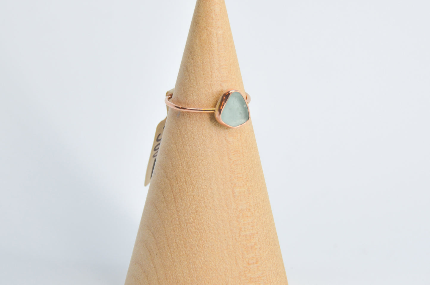 14k Rose Gold and Aqua Sea Glass