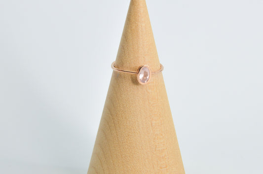 14k Solid Rose Gold and Rose Quartz