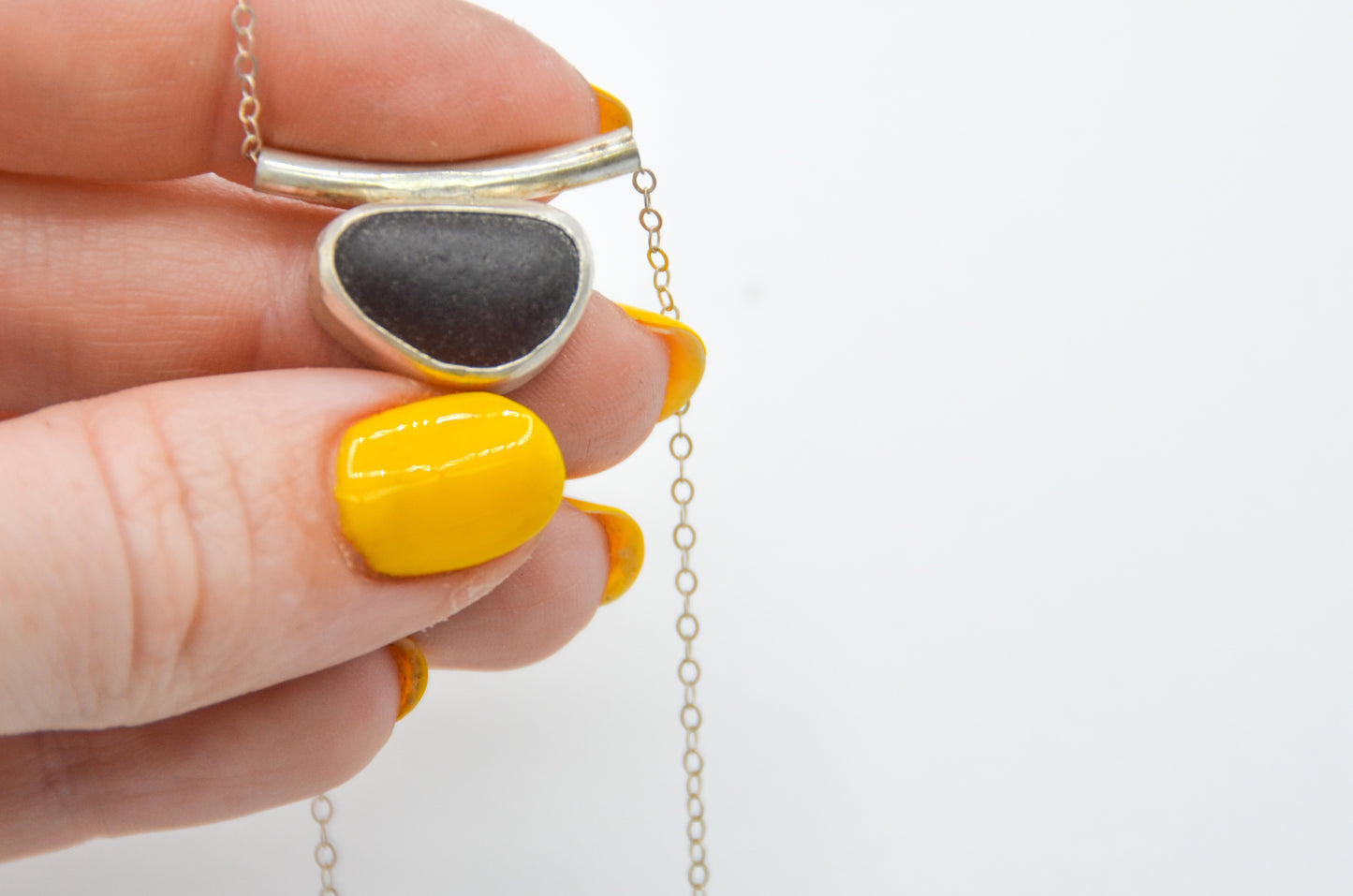 XL Dark Red Sea / Black Glass Necklace