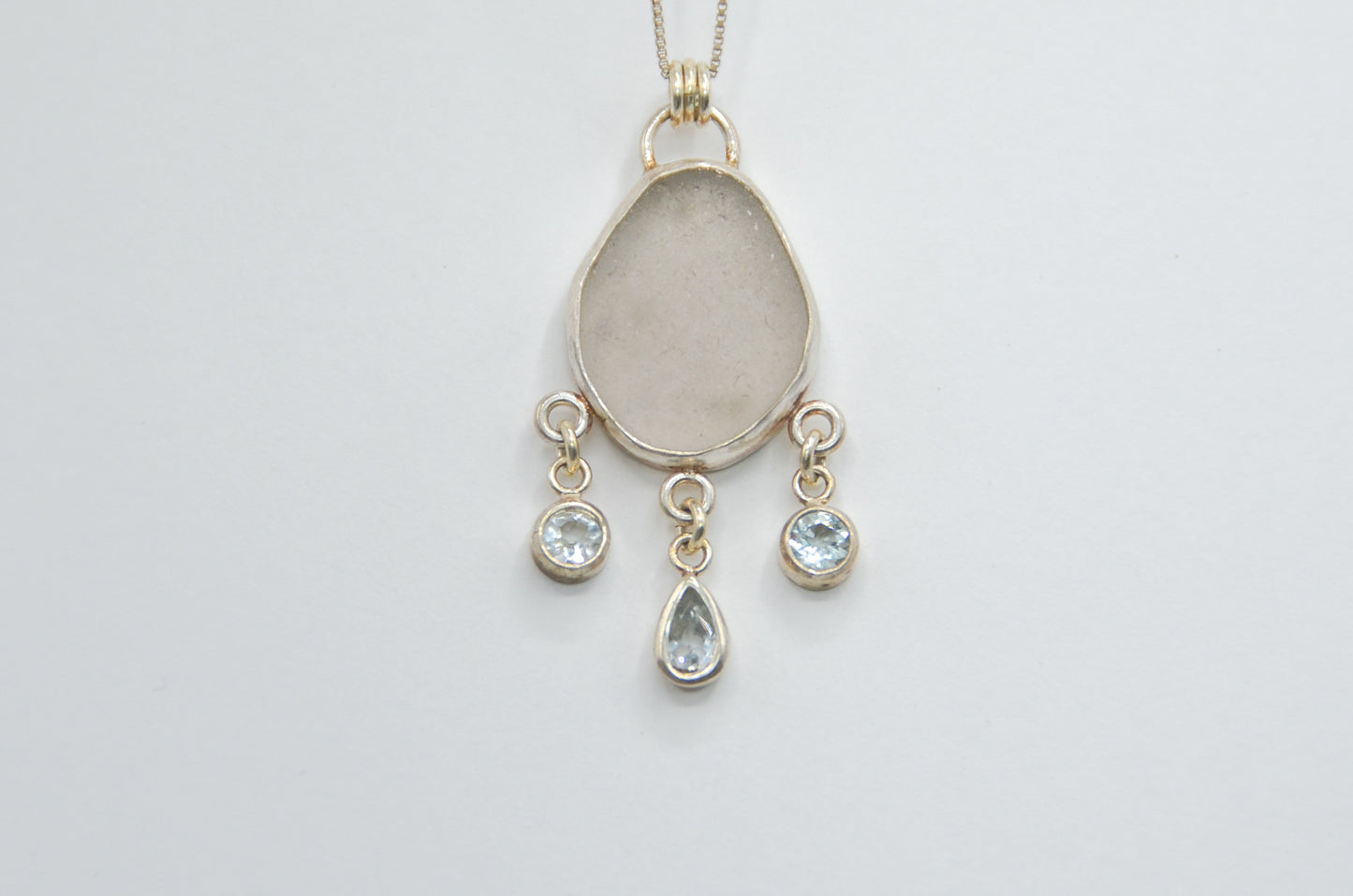 Lavender Sea Glass and Aquamarine Necklace