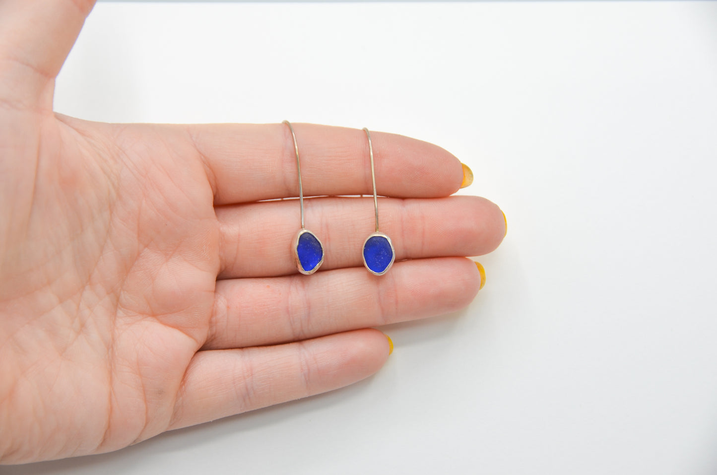 Cobalt Sea Glass Threaders
