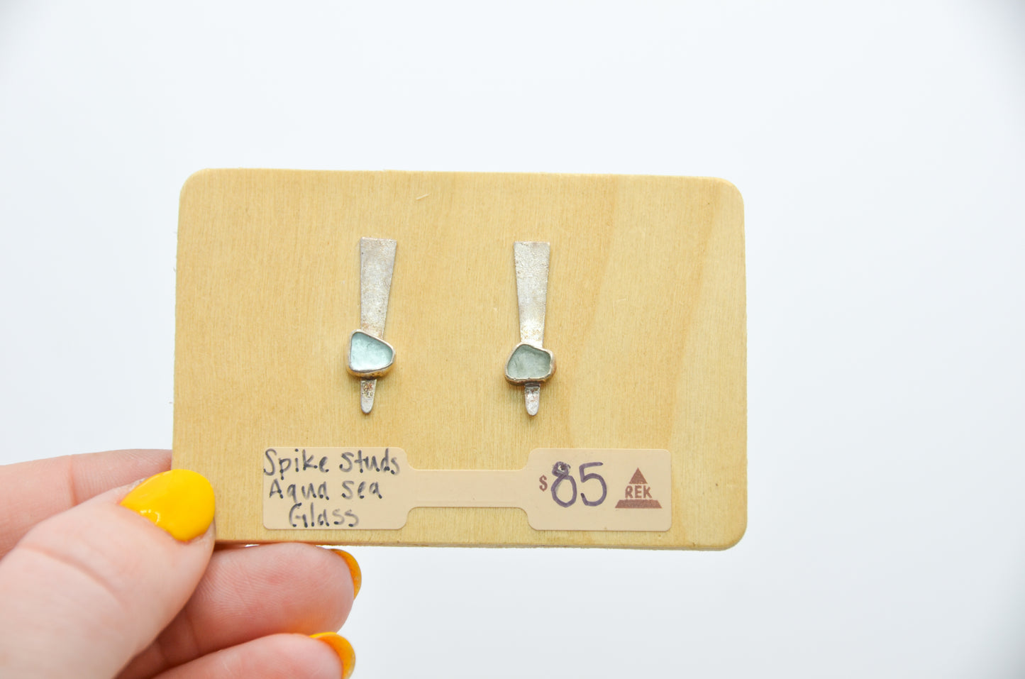 Sea Foam Sea Glass Studs