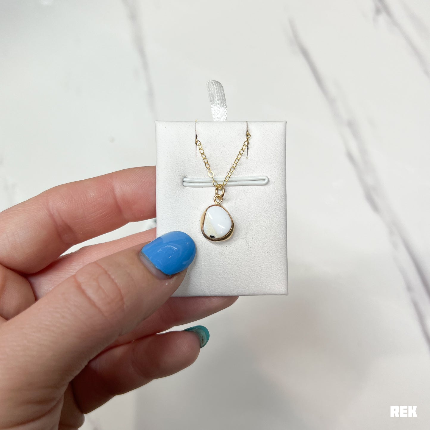 Gold fill white buffalo necklace
