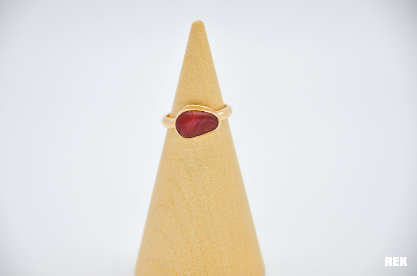 Gold Fill Multi Red Sea Glass Size 7.25