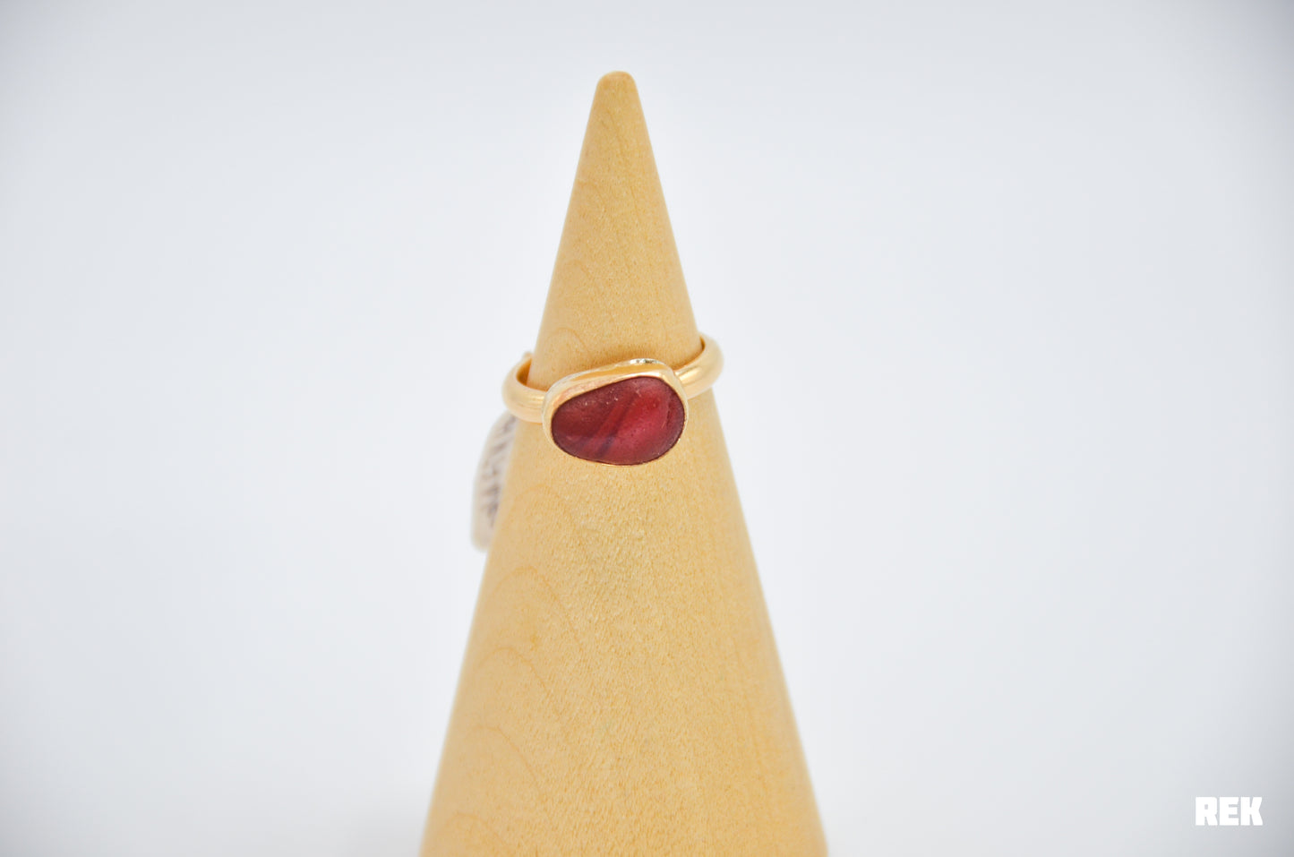 Gold Fill Multi Red Sea Glass Size 7.25