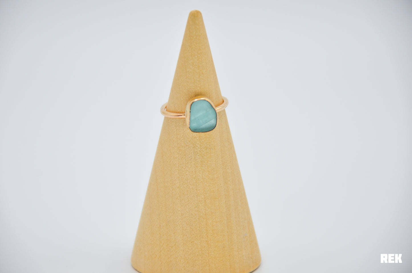 Gold Fill Aqua Sea Glass Size 6.75
