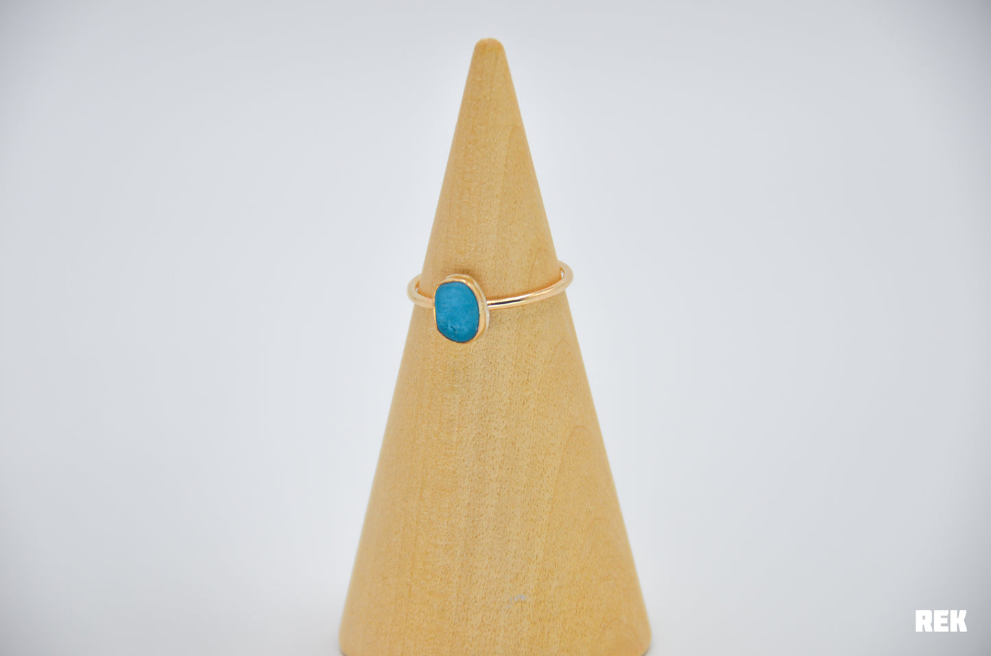 Gold Fill Bright Turquoise Sea Glass Size 7.75
