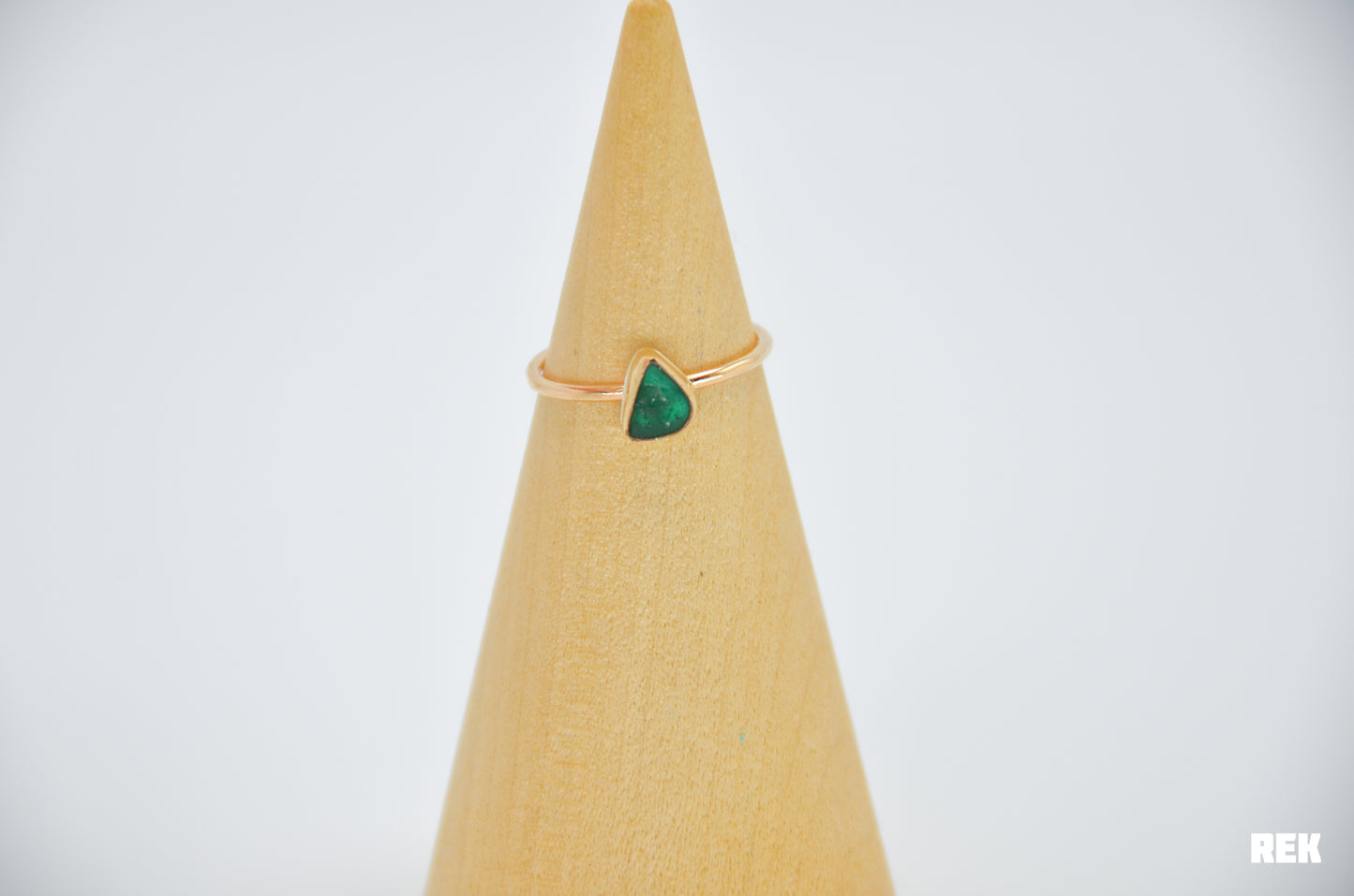 Gold Fill Deep Emerald Green Sea Glass Size 7.25