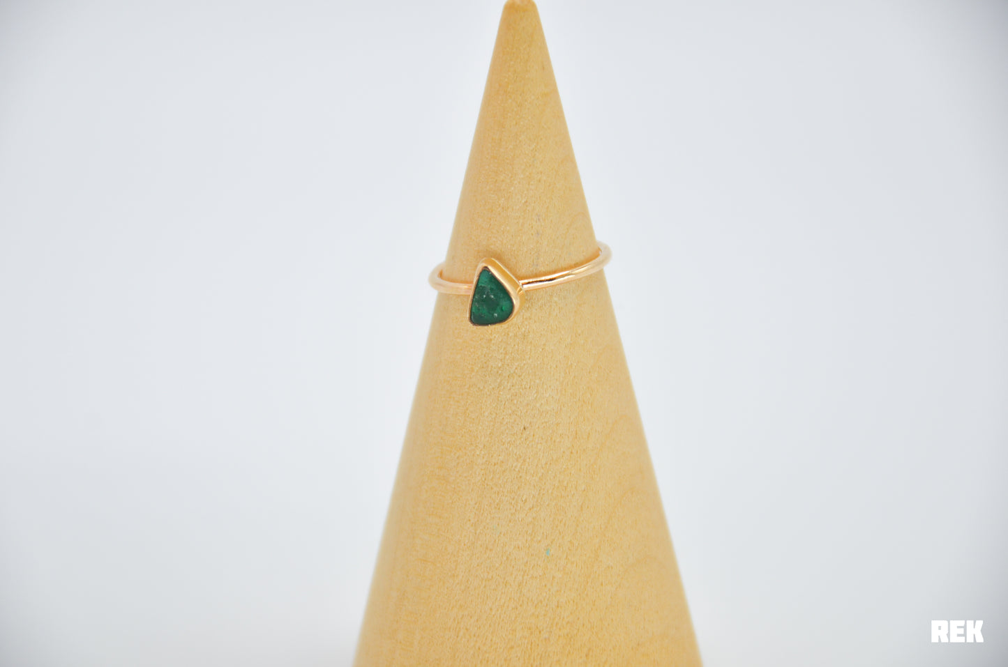 Gold Fill Deep Emerald Green Sea Glass Size 7.25