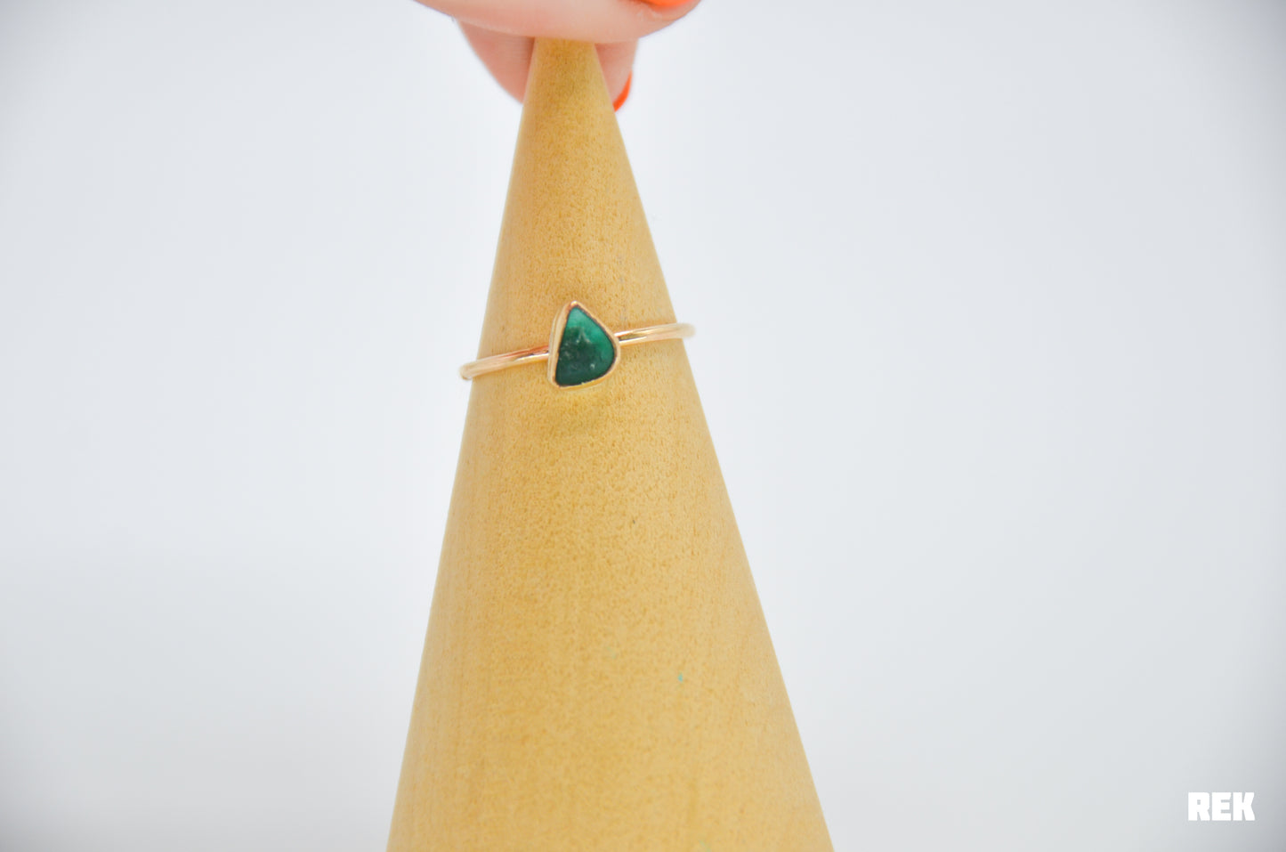 Gold Fill Deep Emerald Green Sea Glass Size 7.25