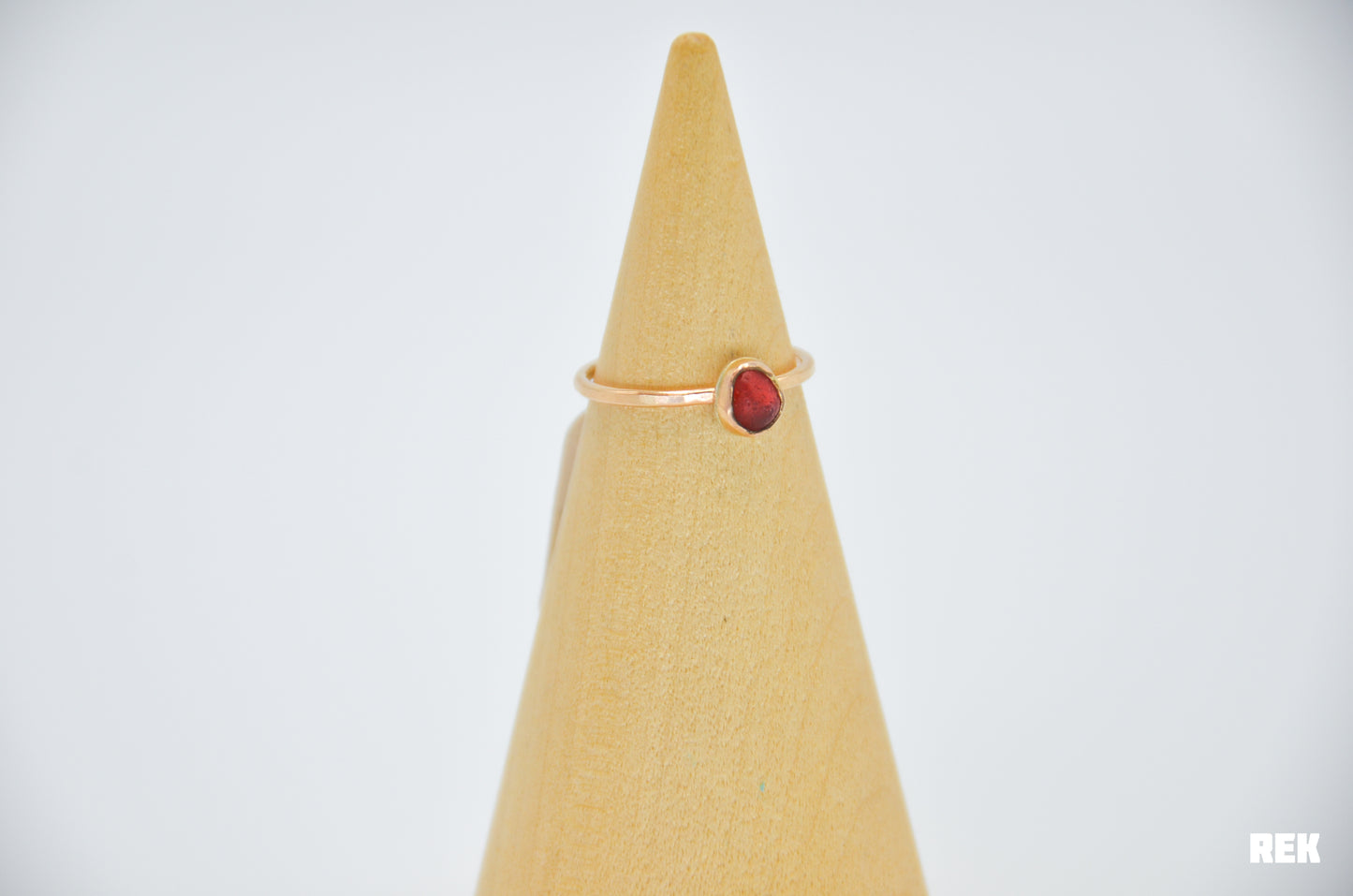Gold Fill Red Sea Glass Size 6.25