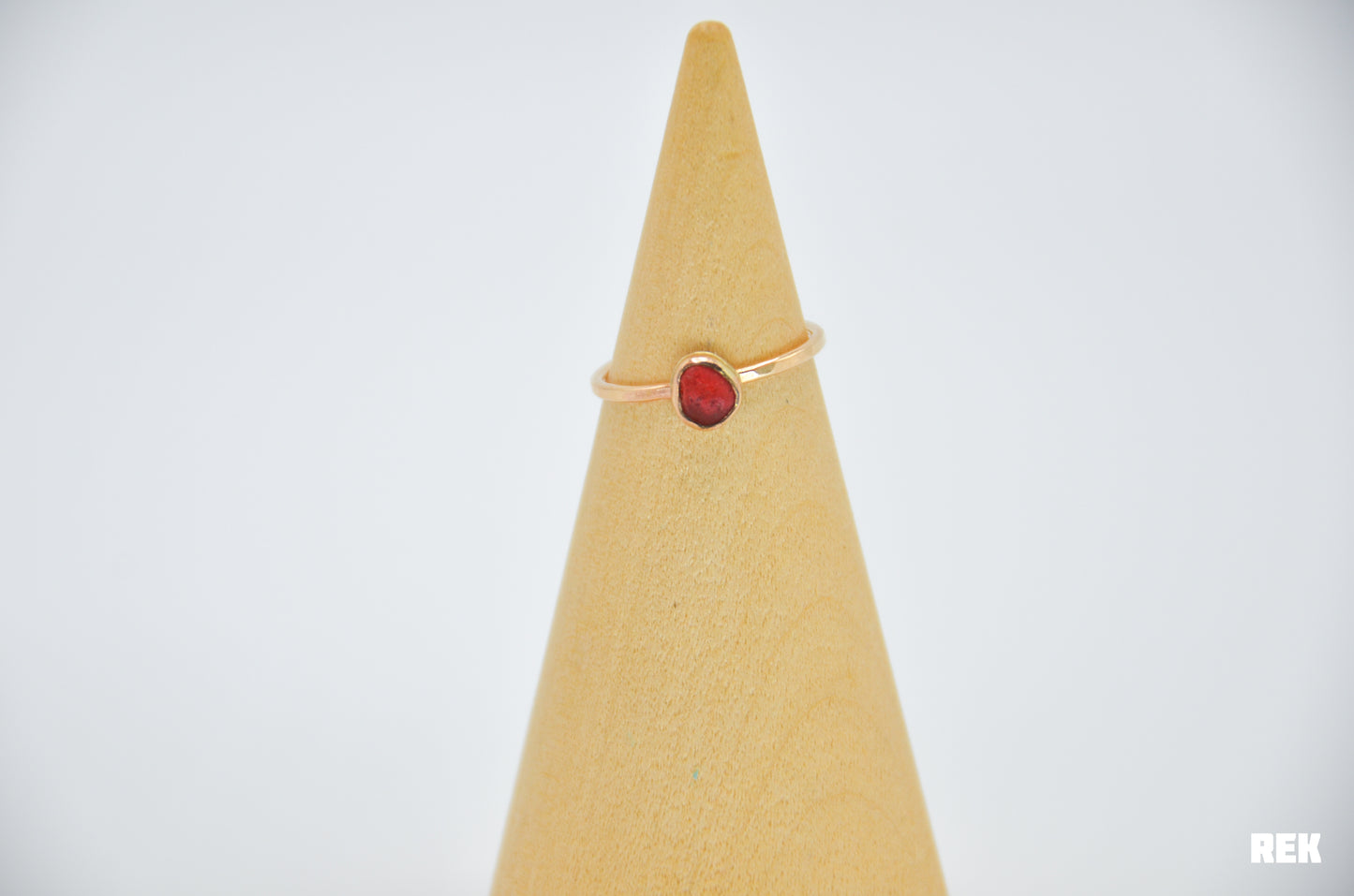 Gold Fill Red Sea Glass Size 6.25