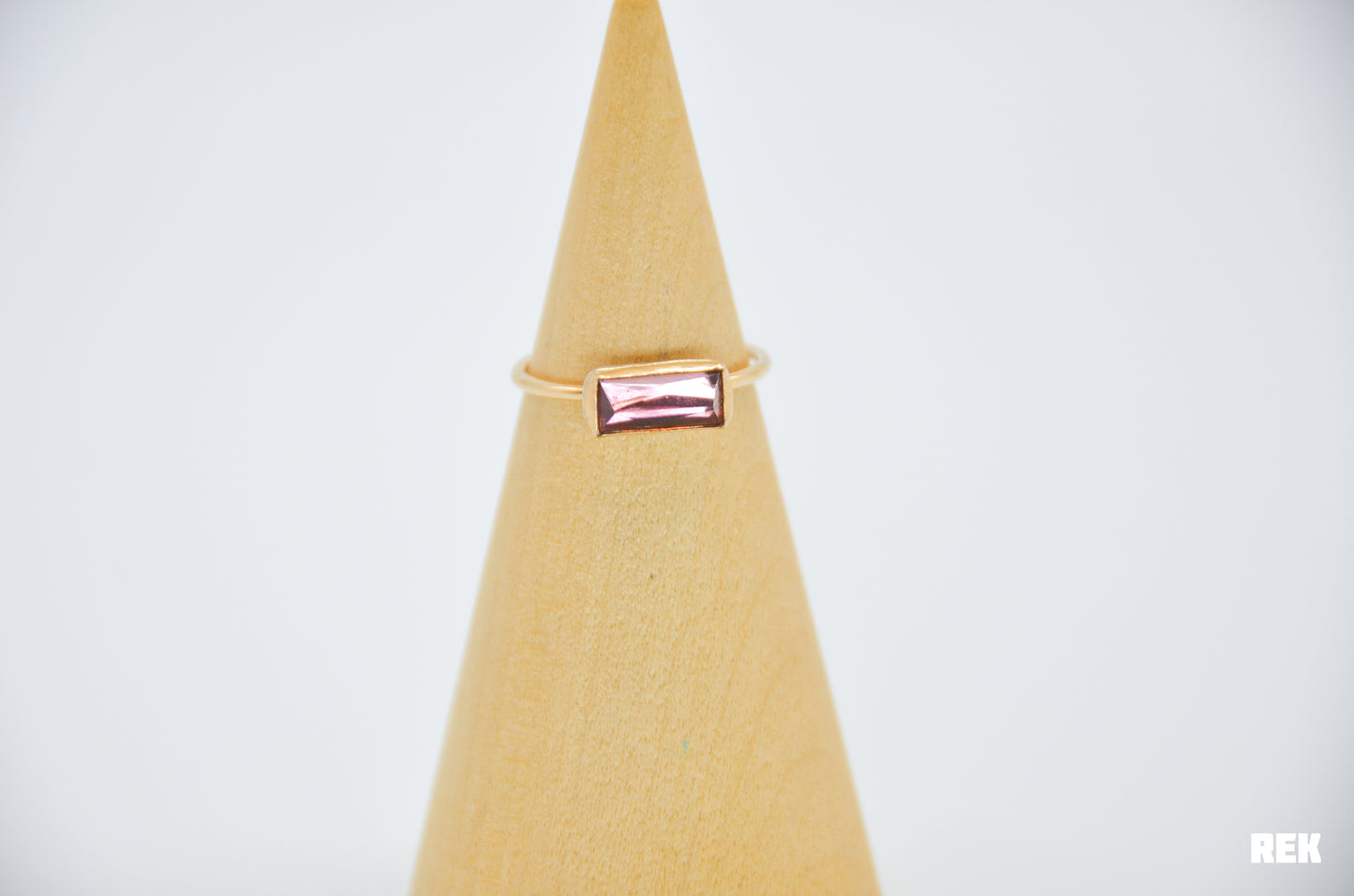 Gold Fill Rose Cut Pink Tourmaline Size 8
