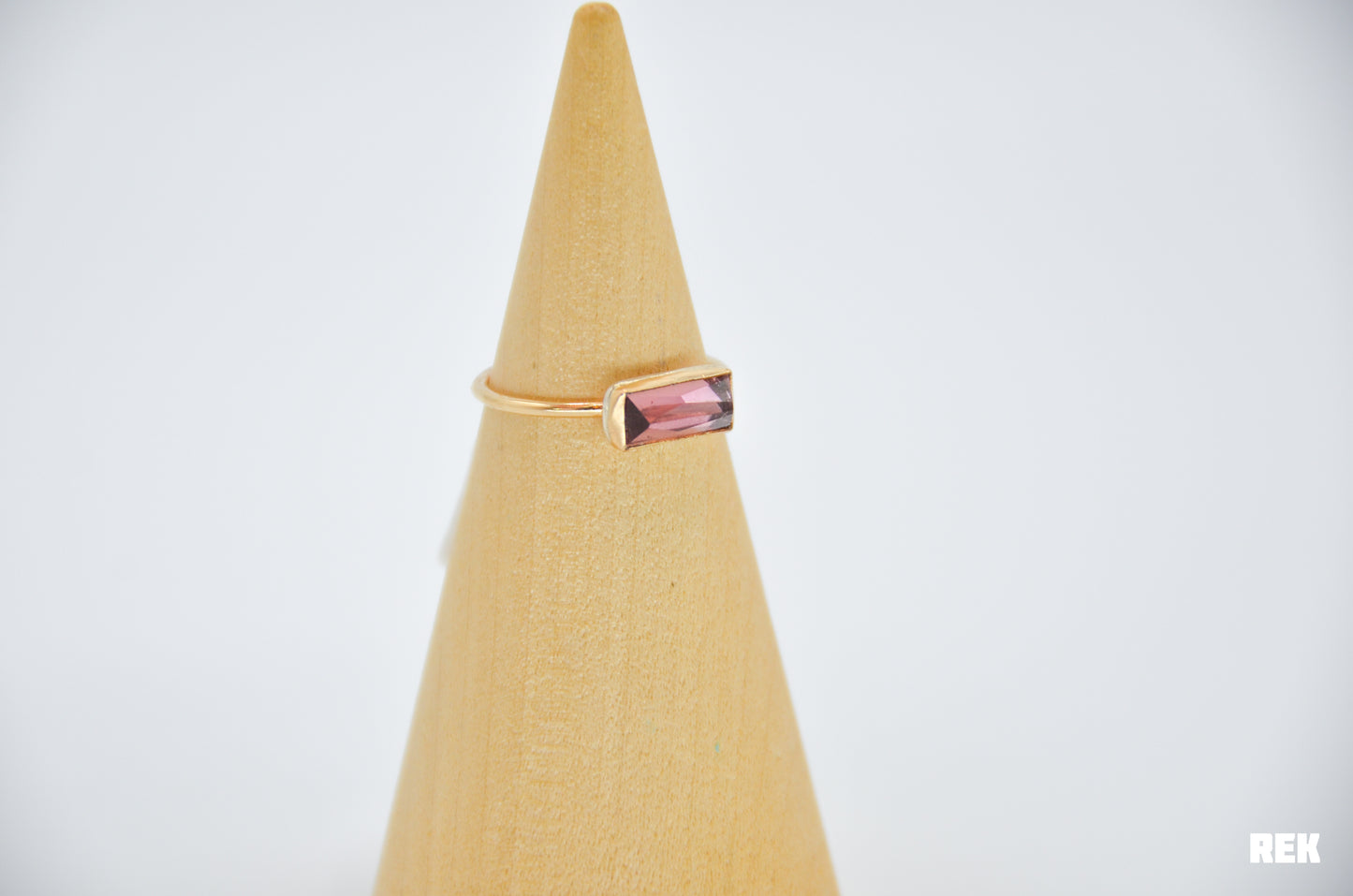 Gold Fill Rose Cut Pink Tourmaline Size 8