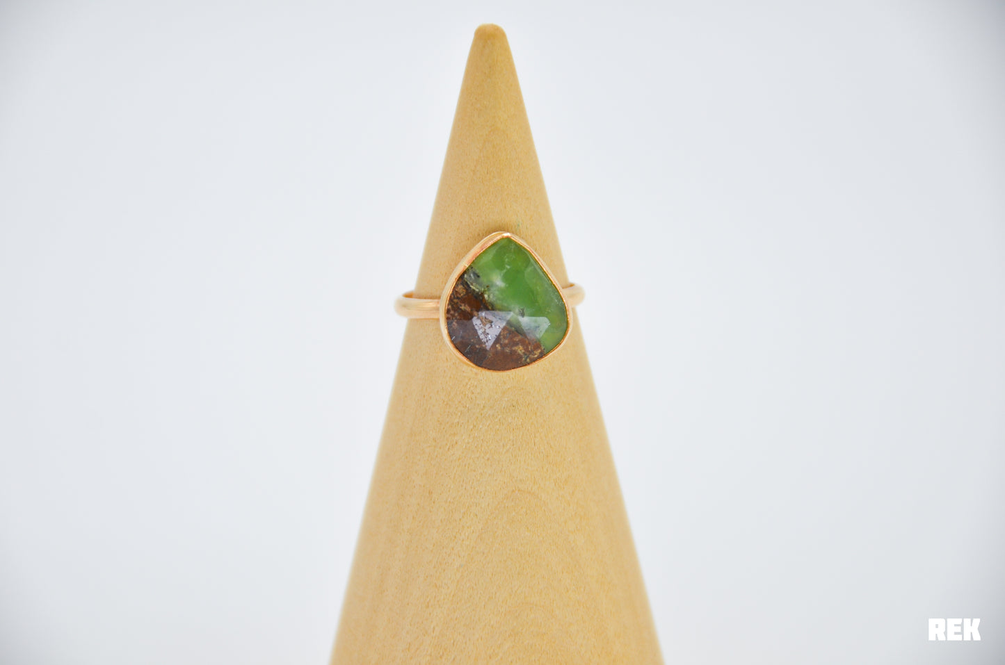 Gold Fill Rose Cut Chrysoprase Size 7.75