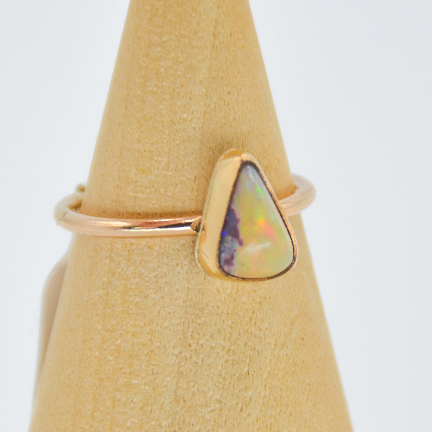 Gold Fill Mexican Fire Opal Size 7