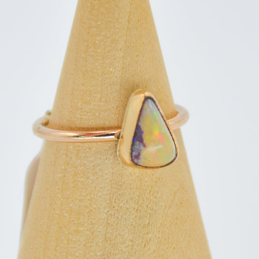 Gold Fill Mexican Fire Opal Size 7