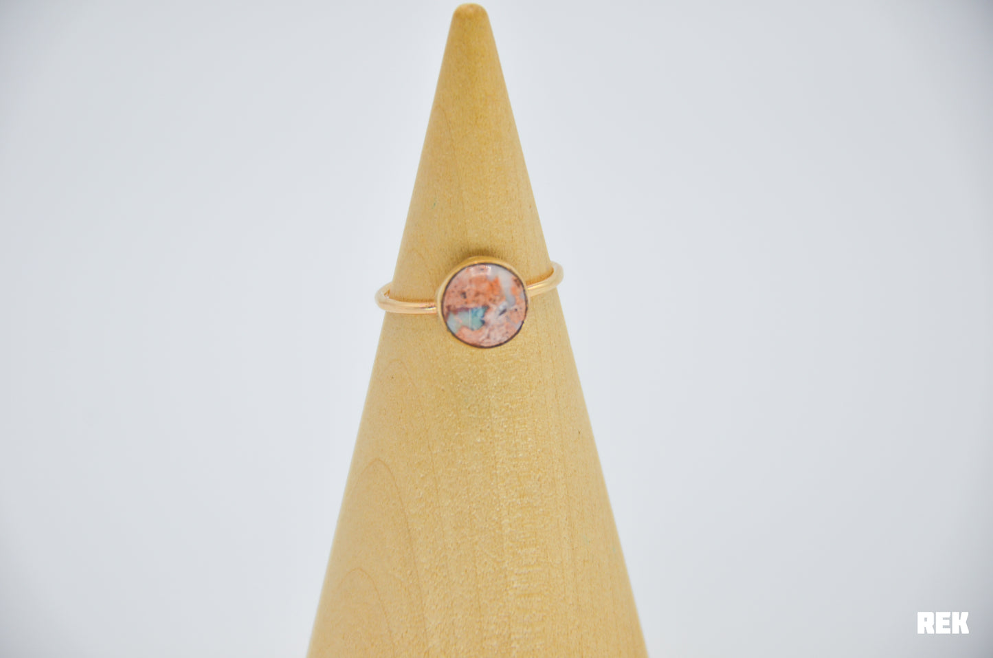 Gold Fill Mexican Fire Opal Size 7.5