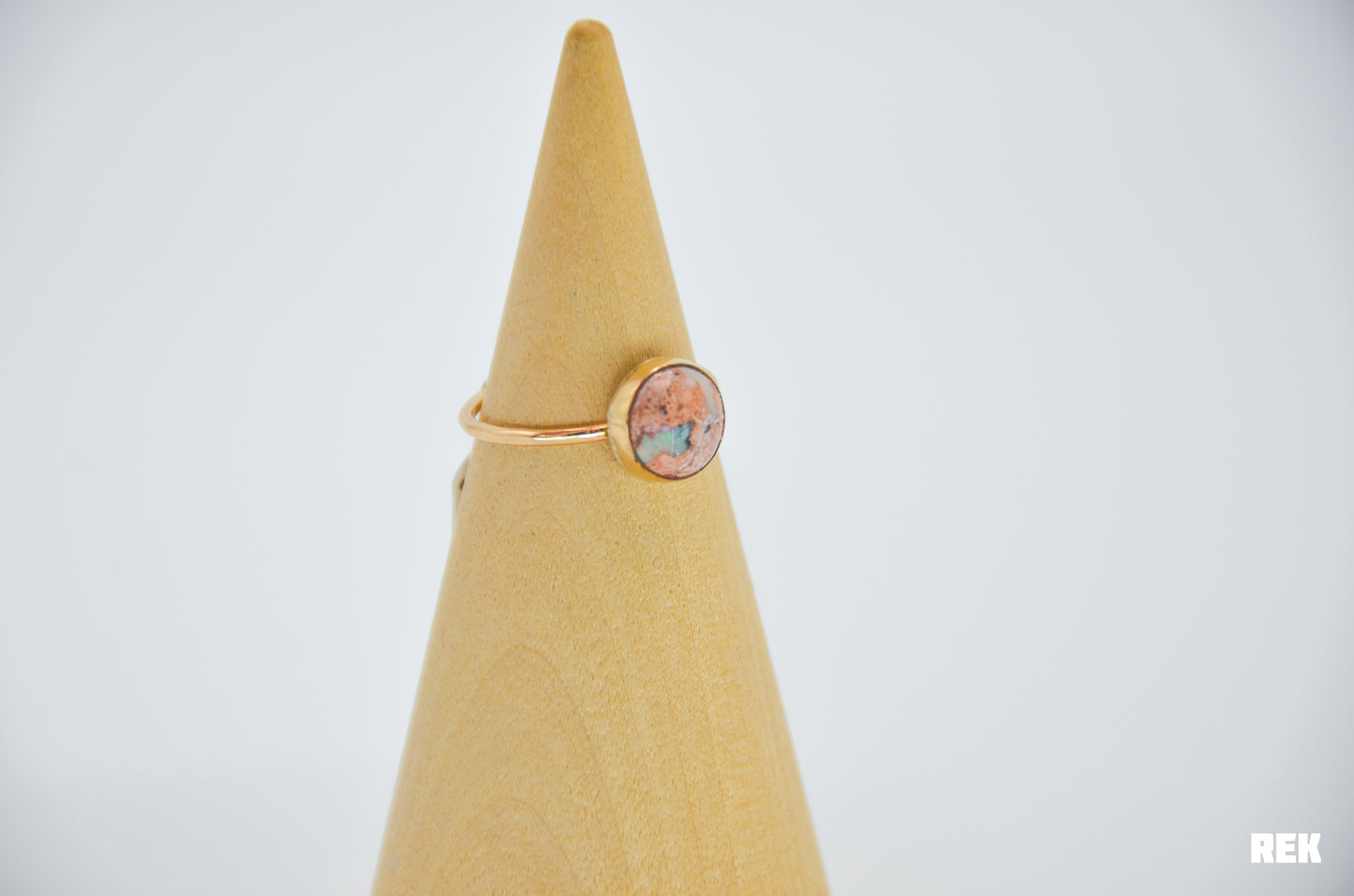 Gold Fill Mexican Fire Opal Size 7.5